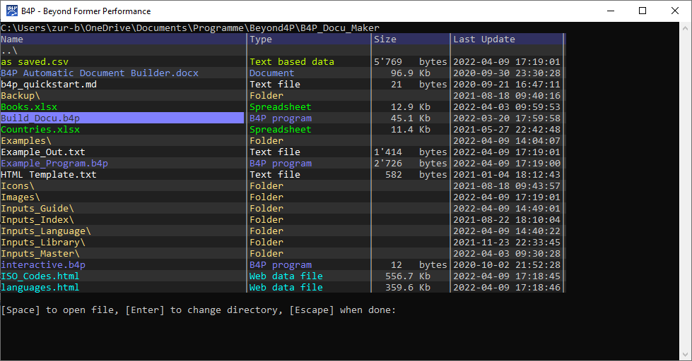 View Directory Listing Interactively